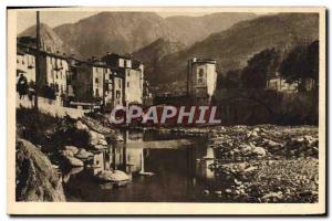 Postcard Old Sospel Old House at Edge of the Bevera