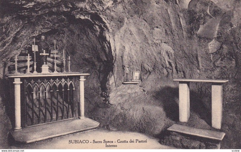 SUBIACO, Lazio, Italy, 1900-1910's; Sacro Speco, Grotta Dei Pastori Interno