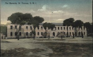 St Thomas Virgin Islands VI The Barracks c1910 Vintage Postcard