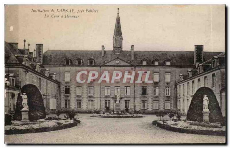 Old Postcard Institution Larnay near Poitiers the Court & # 39honneur