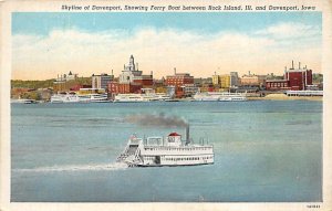 Skyline of Davenport Ferry Boat Davenport, Iowa  