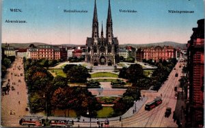 Austria Wien Maximiliansplatz Votivkirche Vienna Vintage Postcard 09.61