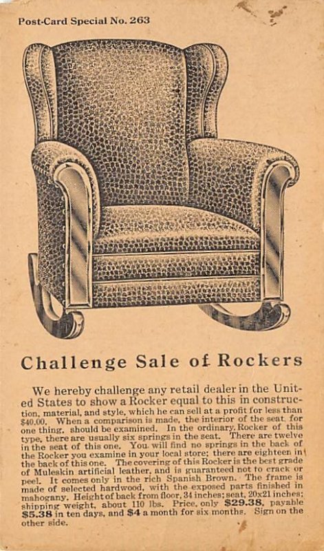 Quaker Valley MFG Co, Rockers Aurora, IL, USA Advertising Unused 