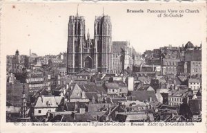 Belgium Brussells Bruxelles Panoramaic Brussels Panorama View On Church Of St...