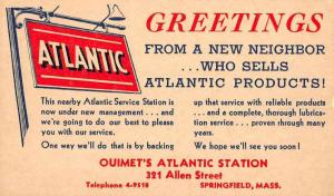 Springfield Massachusetts Atlantic Service Station Real Photo Antique PC J46207