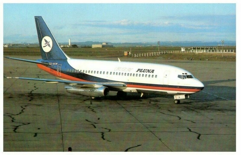 Pluna Uruguay Boeing 737 CX BON Airplane Postcard 1984