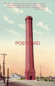 LARGEST BRICK SMOKESTACK IN THE UNITED STAES. ARGENTINE, KANSAS