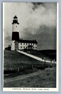 MONTAUK POINT LONG ISLAND NY LIGHTHOUSE ANTIQUE POSTCARD 