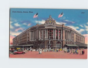 Postcard South Station, Boston, Massachusetts