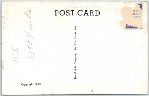 c1953 Slater, MO Risque Cartoon Convertible Car Pin-Up Comic Humor Birthday A378