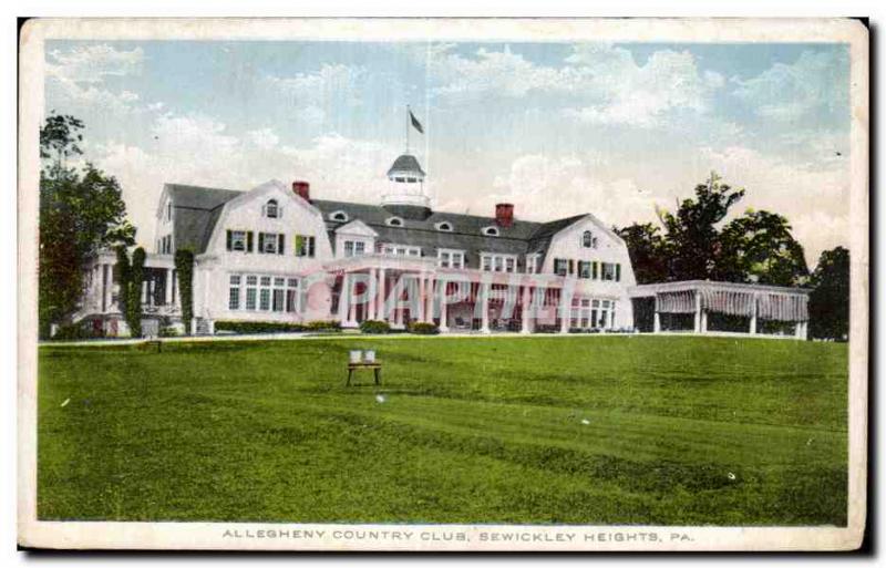 Postcard Old Allegheny Country Club Sewickley Heights PA