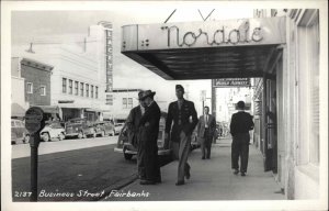 People on the Street Fairbanks Alaska AK 1940s-50s Real Photo Postcard