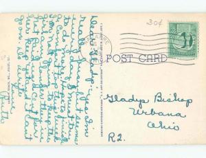 Linen RIVER BARGES GOING THROUGH BRANDON LOCKS Joliet Illinois IL E9341