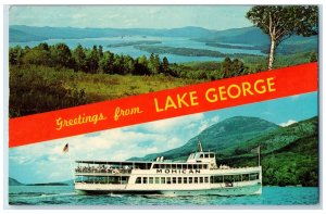 c1960's Steamship Greetings from Lake George New York NY Multiview Postcard