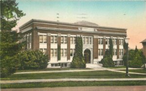 Oregon Corvallis Pharmacy Building OSC Hand colored Albertype Postcard 22-2768