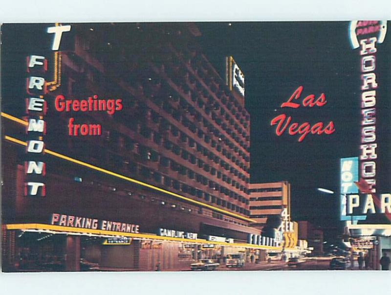 Pre-1980 PARKING GARAGE ENTRANCE AT FREMONT HOTEL Las Vegas Nevada NV F6902-22