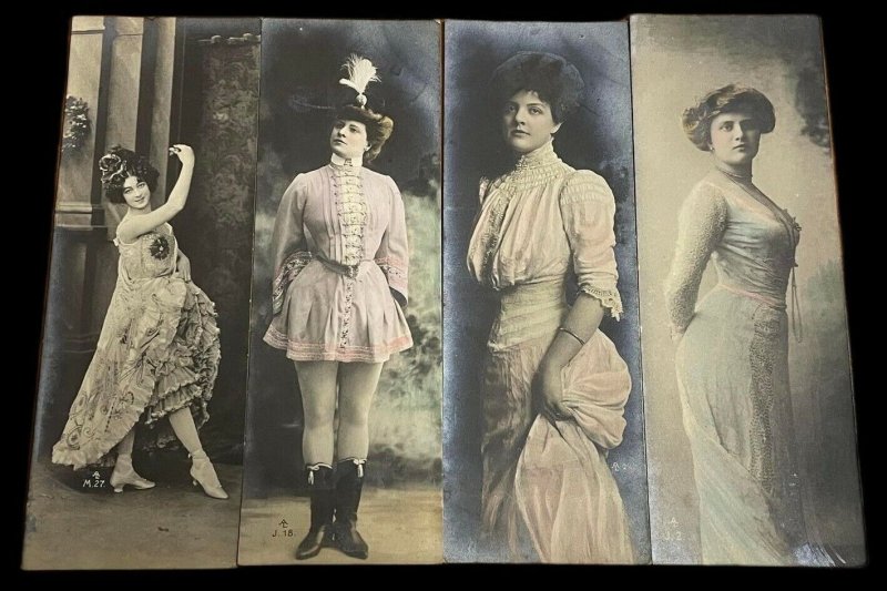 Glamour early fashion beauty ladies fancy costume 1904 Gibraltar post revenue 