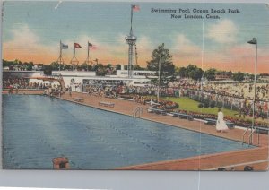 Postcard Swimming Pool Ocean Beach Park New London CT