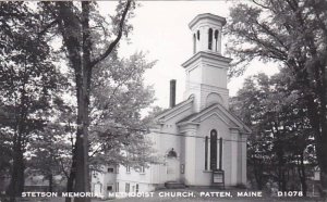 Maine Patten Stetson Memorial Methodist Church Real Photo RPPC