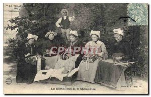 Old Postcard Folklore Lace Dentelliere The bobbin lace makers of Chaise Dieu