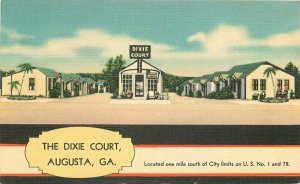 Augusta Georgia The Dixie Court Roadside linen MWM Postcard 21-7048