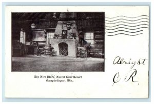 1906 The Fire Place Forest Lake Campbellsport Wisconsin WI Antique Postcard
