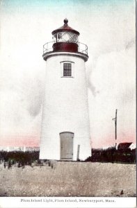 Newburyport MA Massachusetts PLUM ISLAND LIGHT HOUSE Lighthouse ca1910s Postcard