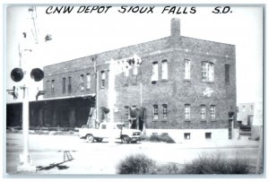 c1960 CNW Depot Sioux Falls South Dakota Train Depot Station RPPC Photo Postcard