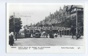 pp1928 - Early Days of Trams in Lord St. Lancashire - Pamlin postcard