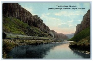 1910 Overland Limited Passing Through Palisade Canyon Locomotive Nevada Postcard