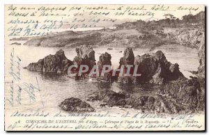 Postcard Old Corniche Esterel near Agay cove and Lighthouse Baumette