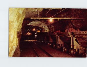 Postcard Ore Cars 2,500 FT. Below Surface Montreal Mine USA