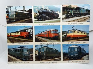 Swiss Locomotives Switzerland Vintage Postcard