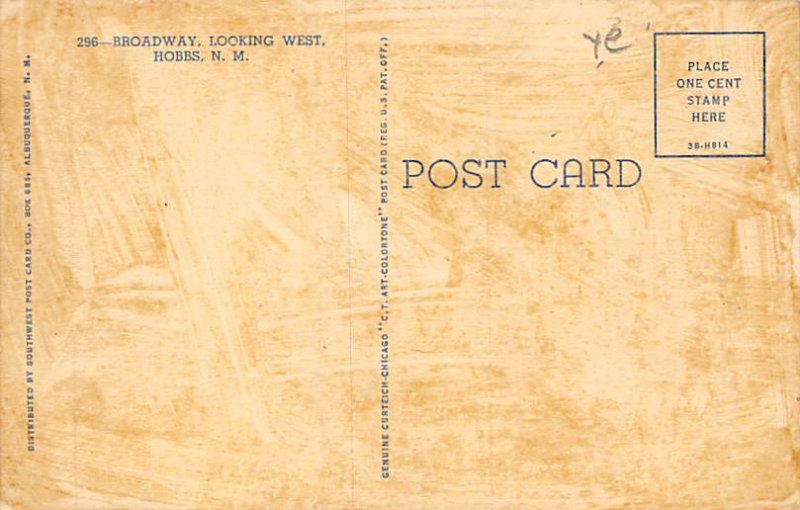 Broadway, Looking West Hobbs, New Mexico NM