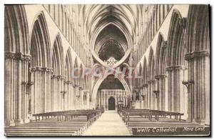 Postcard Old Wells Cathedral Nave East