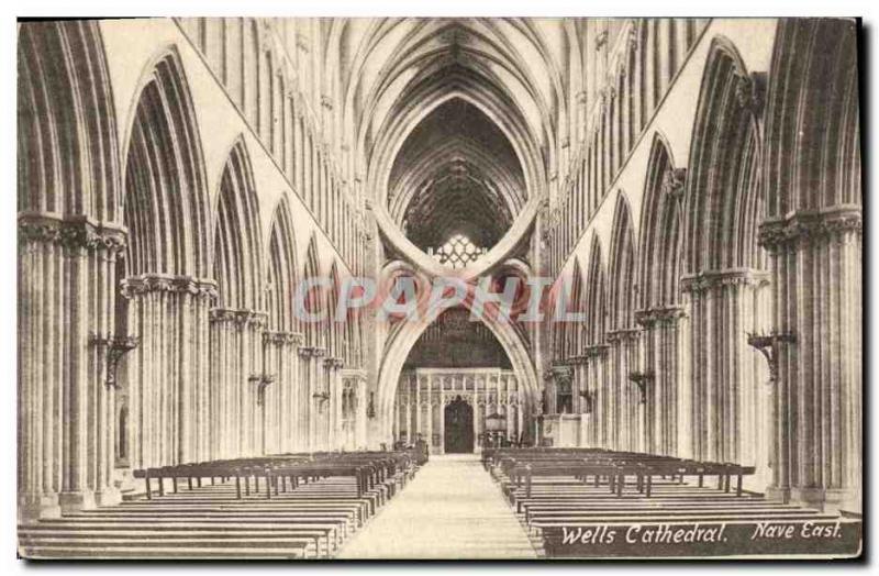 Postcard Old Wells Cathedral Nave East