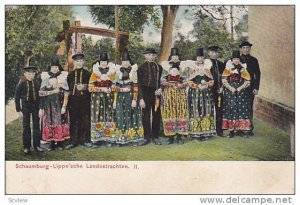 Men & Woman Wearing Typical Costumes, Lippe'sche Landestrachten, Schaumburg (...