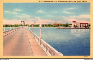 Florida Bradenton As Seen From Manatee River Bridge 1943 Curteich