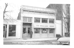 Trenton Illinois First National Bank Real Photo Vintage Postcard AA60323