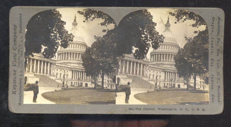 REAL POHTO WASHINGTON D.C. THE CAPITOL BUILDING STEREOVIEW CARD