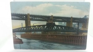 Vintage Postcard High Level and Swing Bridges Gateshead