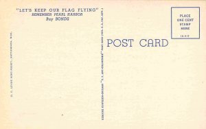 Old Glory Stars Stripes US Flag Patriotic Buy War Bonds 1940s linen postcard