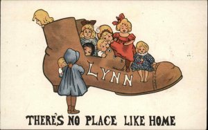 Lynn Massachusetts MA Fairy Tale Children in Old Shoe Mfg Fantasy c1910 PC
