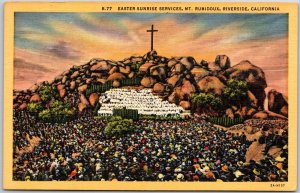 Riverside California CA, Easter Sunrise Services, Mt. Rubidoux, Vintage Postcard