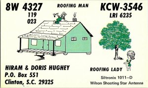 QSL Radio Card From Clinton S. C. South Carolina KCW-3546 