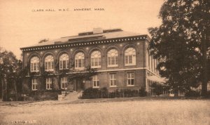 Clark Hall M.S.C. Amherst Massachusetts MA Front View Vintage Postcard c1910