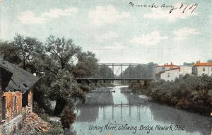 LPS99 Newark Ohio Licking River Bridge Postcard
