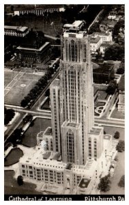 Cathedral of Learning Pittsburg Pennsylvania RPPC Postcard Posted 1946