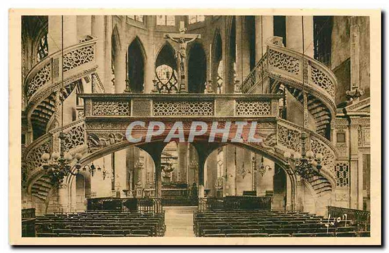 Old Postcard Paris while strolling Eglise Saint Etienne du Mont the jube
