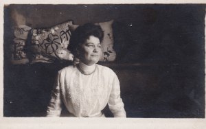Real Photo Woman Posing Aunt Ida Crippen Lansing Michigan